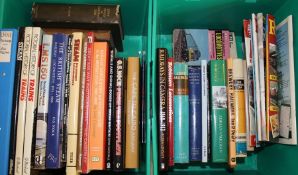 2 boxes of books on the history of trains / railways