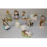 10 Royal Albert Beatrix Potter figurines (with boxes) Benjamin wakes up, Peter in bed, Mrs Rabbit