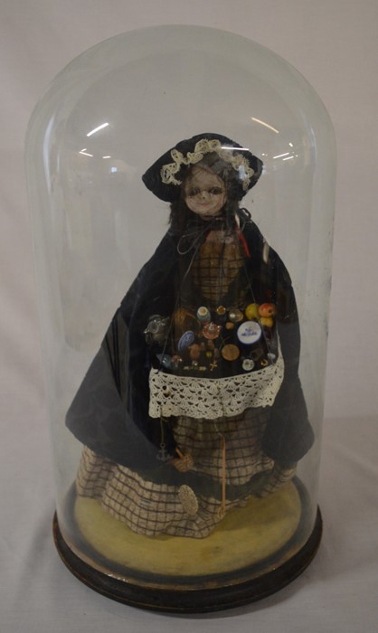 Gypsy girl doll under a glass dome. Dome height 46cm