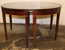 Pair Georgian mahogany demi lune tables