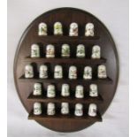 Franklin Mint porcelain limited edition bird thimbles with stand (26)