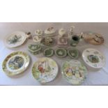 Various ceramics inc Wedgwood jasperware, Aynsley and Royal Worcester etc