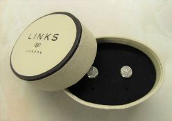 Pair of silver and diamond chip  stud earrings by Links of London (with Links of London original