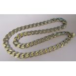 Silver curb chain necklace L 52 cm weight 2 ozt