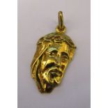 9ct gold Jesus pendant weight 11.1 g H 32 mm