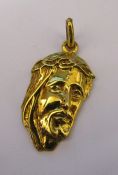 9ct gold Jesus pendant weight 11.1 g H 32 mm