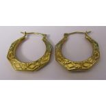 9ct gold hoop earrings weight 2.9 g H 2.5 cm