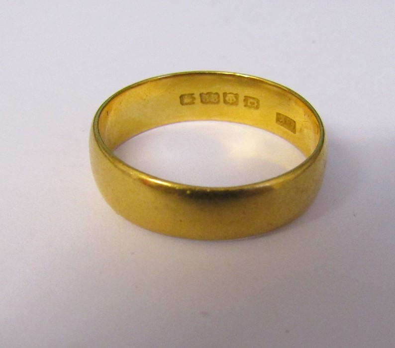 22ct gold band ring size Q weight 4.6 g