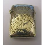 Victorian silver vesta case Birmingham 1899 weight 0.80 ozt