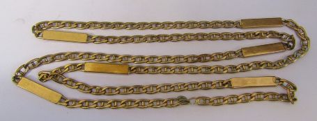 9ct gold link bar necklace weight 27.4 g length approximately 80 cm