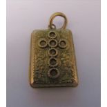 Tested as 14ct gold pendant / locket  weight 3.5 g 20 mm x 15 mm