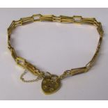9ct gold gate bracelet with locket weight 3.60 g