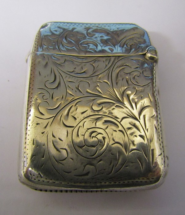 Victorian silver vesta case Birmingham 1899 weight 0.80 ozt - Image 2 of 2