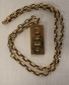 9ct gold ingot on chain 18.1g