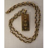 9ct gold ingot on chain 18.1g