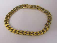 9ct gold curb chain bracelet L 7.5" weight 20.9 g