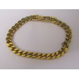 9ct gold curb chain bracelet L 7.5" weight 20.9 g