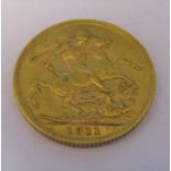 George V full gold sovereign 1911