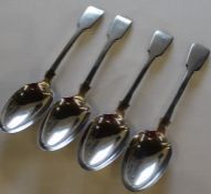 Set of 4 Victorian silver tablespoons London 1845 maker John & Henry Lias bearing engraved