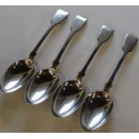 Set of 4 Victorian silver tablespoons London 1845 maker John & Henry Lias bearing engraved