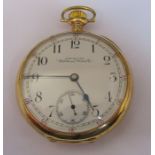 14ct  gold open faced American Waltham Watch Co pocket watch c.1900, maximus 23 jewels, no