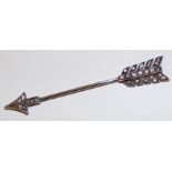 Knoll & Pregizer Art Deco silver and paste stick pin in the form of an arrow - the arrowhead with