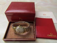 Gents 1967 Omega Constellation gold plated and stainless steel wrist watch complete with original