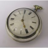 Georgian silver pear cased pocket watch signed Geo Mulgrave London 10997 to movement, hallmarked