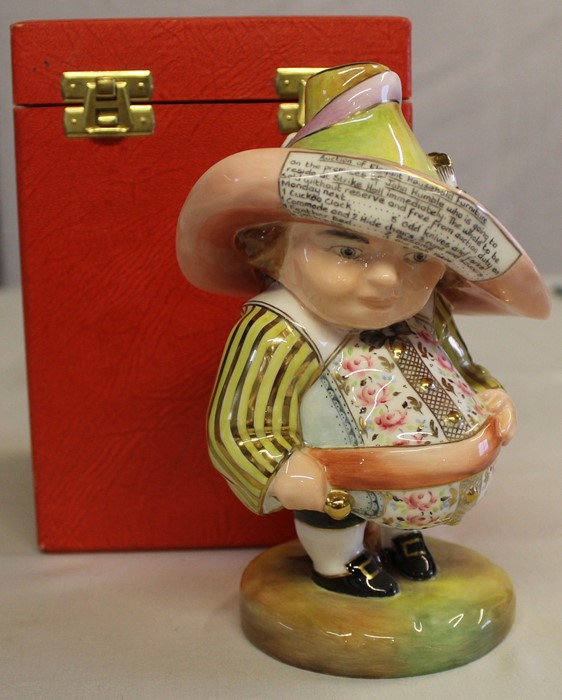 Royal Crown Derby Mansion House Dwarf, his broad brimmed hat entitled "Auction of Elegant