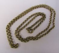 9ct gold cable link necklace L 67 cm weight 13.6 g