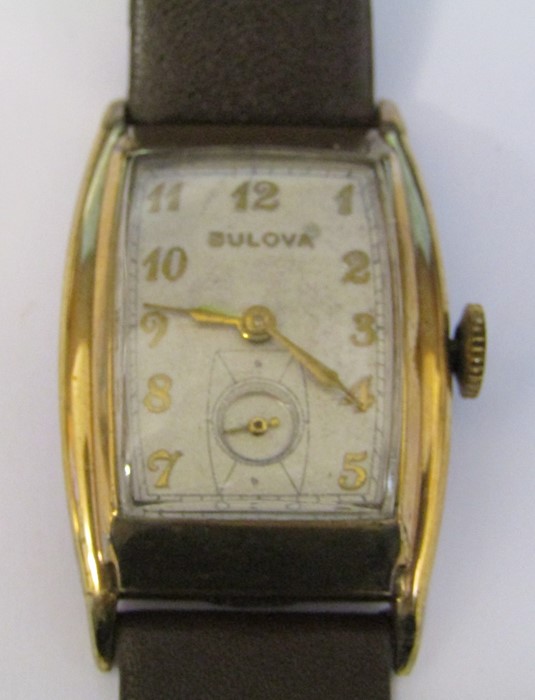 Vintage Bulova 15 jewels gold plated wristwatch (Bulova Watch Co USA) with leather strap - Image 2 of 3