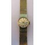 Ladies 9ct gold Rotary watch with 9ct gold strap, 17 jewels, total weight 24.7 g (without movement