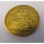Queen Victoria full gold sovereign 1896