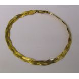 Italian 9ct gold twisted bracelet weight 2.81 g L 7"