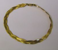 Italian 9ct gold twisted bracelet weight 2.81 g L 7"