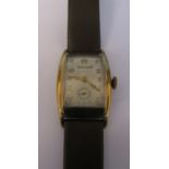 Vintage Bulova 15 jewels gold plated wristwatch (Bulova Watch Co USA) with leather strap