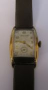 Vintage Bulova 15 jewels gold plated wristwatch (Bulova Watch Co USA) with leather strap