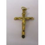 9ct gold crucifix L 4 cm weight 1.66 g