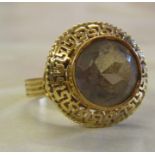 Tested as 18ct gold greek key design dress ring weight 3.9 g size L