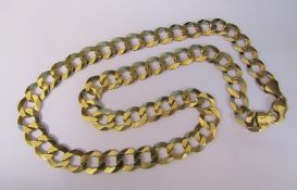 Italian 9ct gold diamond cut curb necklace (marked 9kt) L 22", weight 58.6 g with original bill of