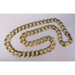 Italian 9ct gold diamond cut curb necklace (marked 9kt) L 22", weight 58.6 g with original bill of