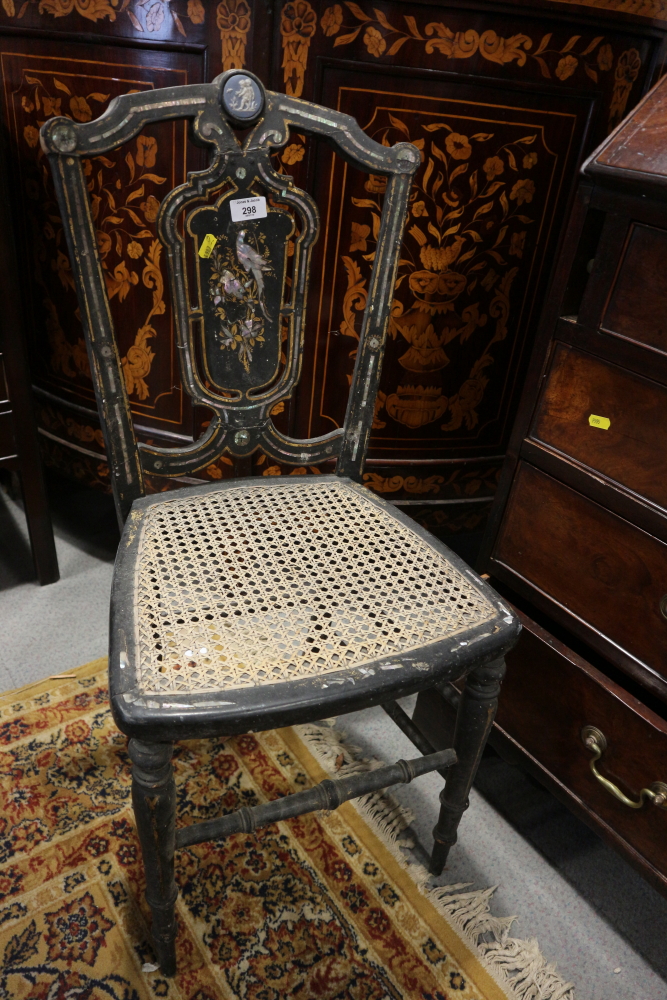 Three 19th century papier-mache and mother-of-pearl inlaid occasional chairs (for restoration) - Bild 2 aus 2