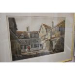 Cornelius Varley: watercolours, "Street in Ross on Wye", 11 1/2" x 17 1/2", Rushie Gallery label