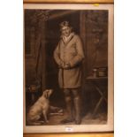 W Ward: A 19th century mezzotint, "Stephen Hemstead of Ilsley Berks", in gilt frame