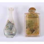 Two Chinese reverse painted snuff bottles with landscape decoration