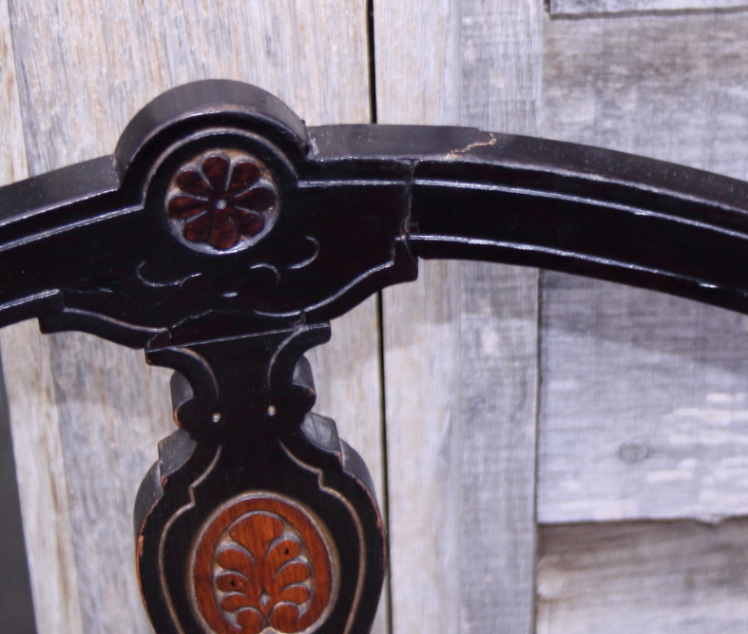 A pair of late Victorian ebonised Gillows chairs, on fluted supports - Bild 3 aus 5