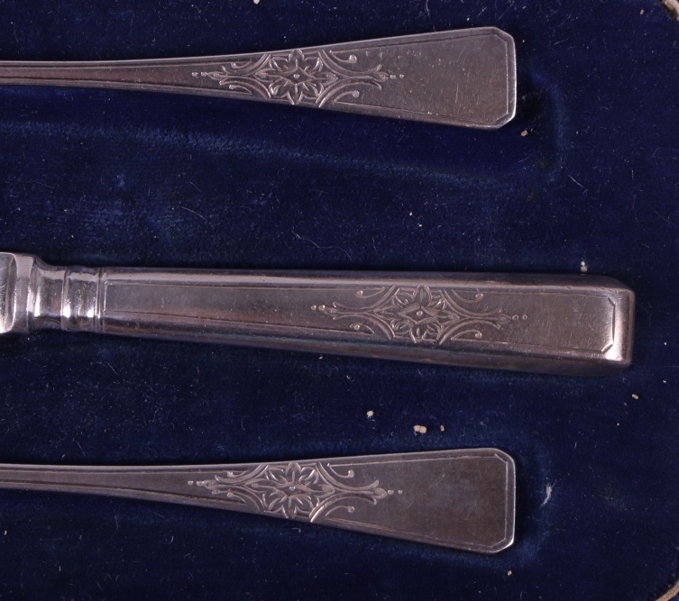 A silver three-piece christening cutlery set, in fitted case, 2.8oz troy approx - Image 3 of 3