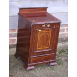 An Edwardian mahogany and inlaid coal purdonium, 18" wide