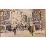 White: a bodycolour/gouache, Parisian street scene, 11 1/2" x 18 1/2", in strip frame, Ritter: a