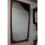 A retro Danish designed teak framed wall mirror